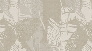 papier peint lin de bardade motif feuille de palmier dans les tons de beige