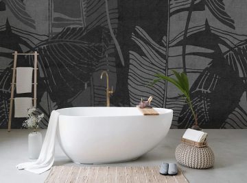 papier peint nuit de barbade situation dans une salle de bain avec baignoire ovale