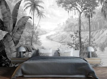 papier peint paraiso blanco dans une foret tropical situation dans une chambre a coucher