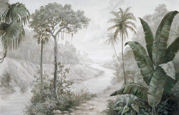 papier peint paraiso verde motif foret tropical