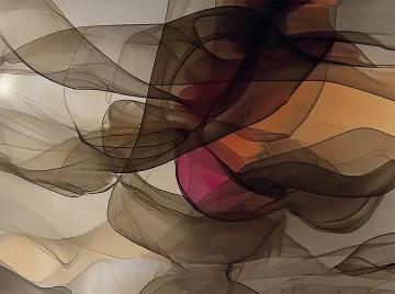 papier peint mirage motif abstrait drapé noir rouge orange