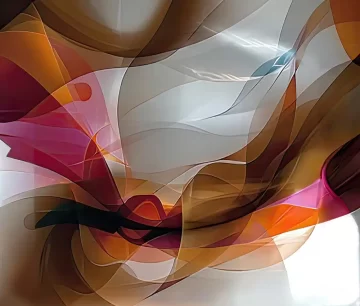 papier peint rubans de soie abstrait rose orange blanc brun